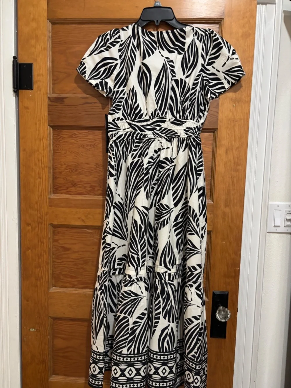 WOMENS MSK BLACK AND WHITE BLOCK PRINTED STYLE DRESS SIZE PS